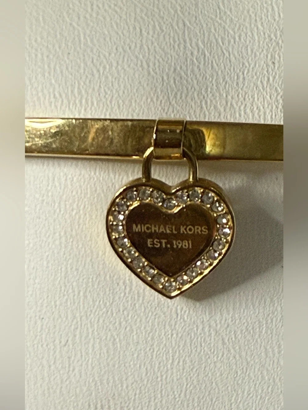 Michael Kors Heart Logo Gold Bangle Bracelet - Picture 2 of 7